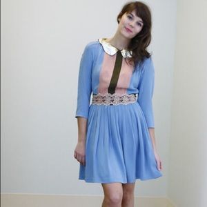 Lauren moffatt silk Peter Pan collar dress